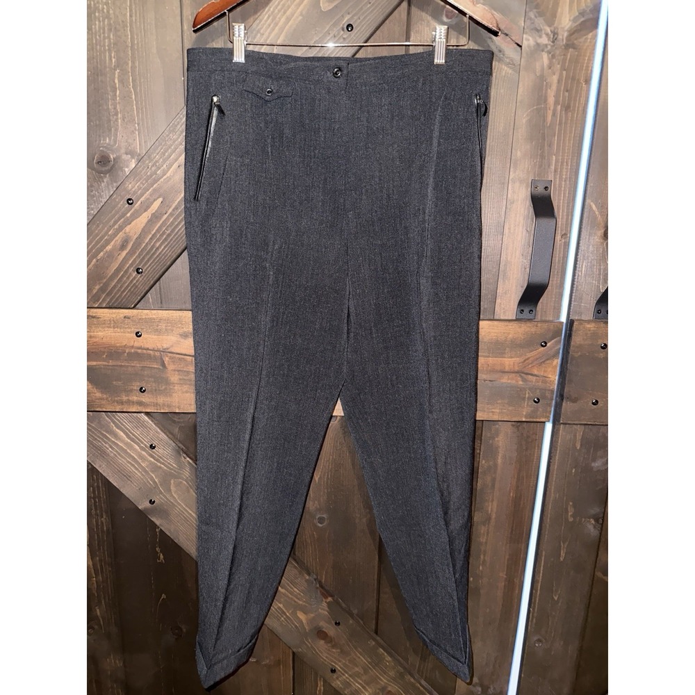 Lauren Ralph Lauren Dress Pants Women's‎ 16 Black Wool Nylon Pleated
